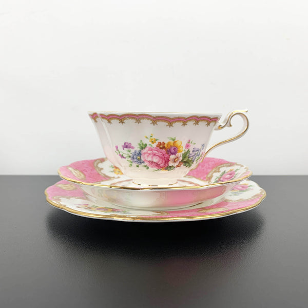 Royal Albert 'Lady Carlyle' trio - Tea cup, saucer and cake plate