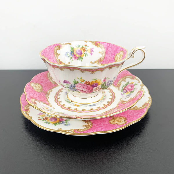 Royal Albert 'Lady Carlyle' trio - Tea cup, saucer and cake plate
