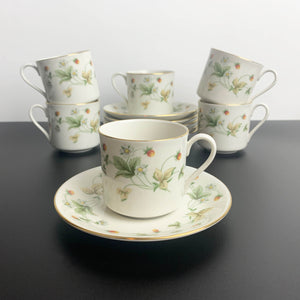 Royal Doulton 'Strawberry Cream' cup and saucer - Set of 6
