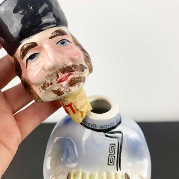 Mid century ceramic Russian collectible decanters - Set of 2