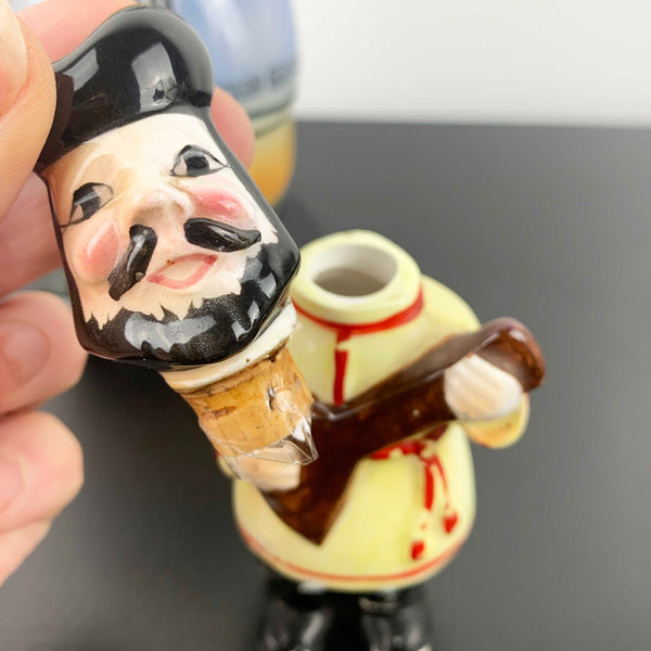 Mid century ceramic Russian collectible decanters - Set of 2