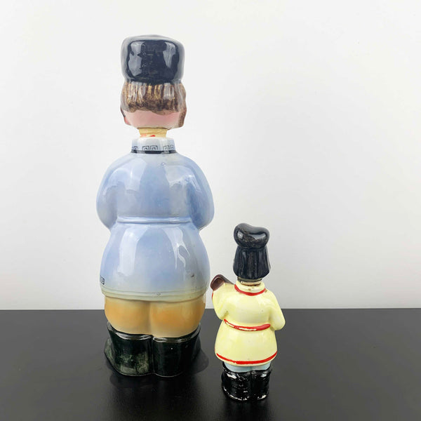 Mid century ceramic Russian collectible decanters - Set of 2