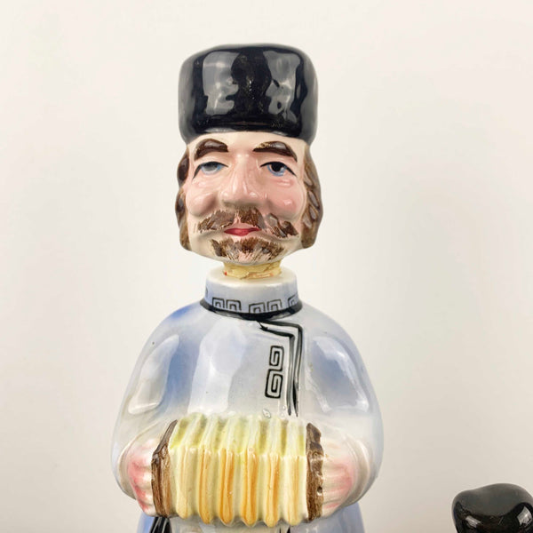 Mid century ceramic Russian collectible decanters - Set of 2