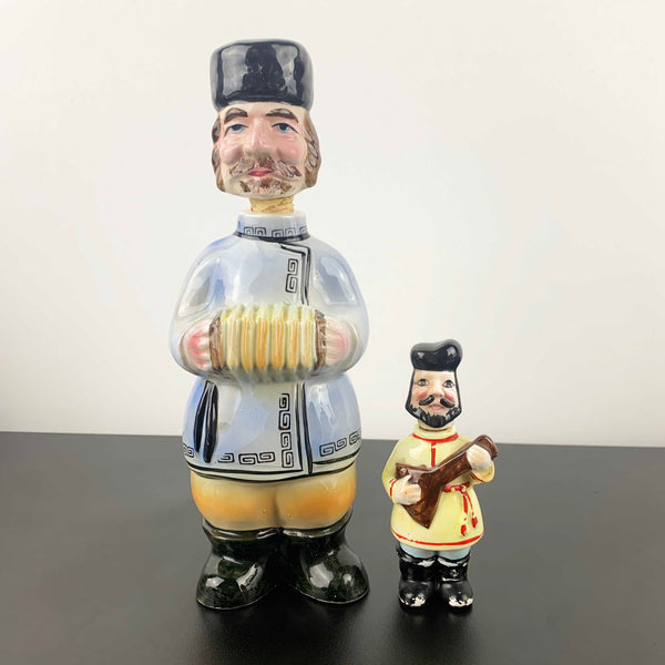 Mid century ceramic Russian collectible decanters - Set of 2