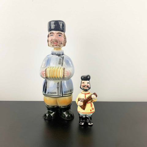 Mid century ceramic Russian collectible decanters - Set of 2