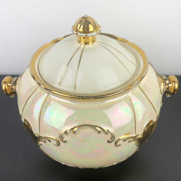 Sadler lustre ware ceramic biscuit barrel