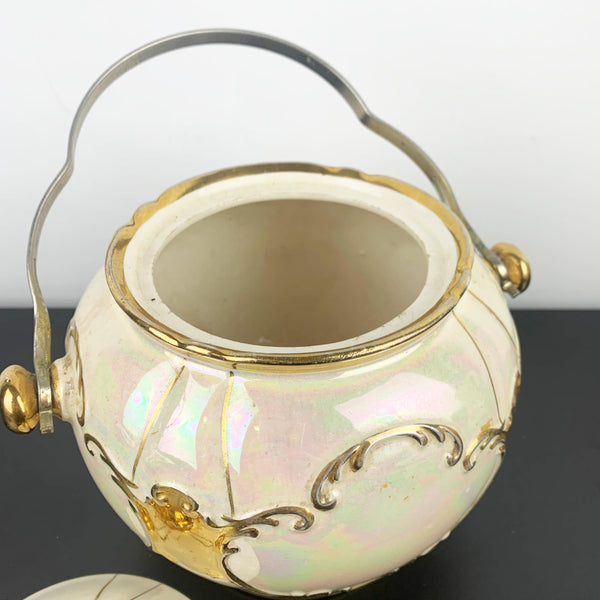 Sadler lustre ware ceramic biscuit barrel