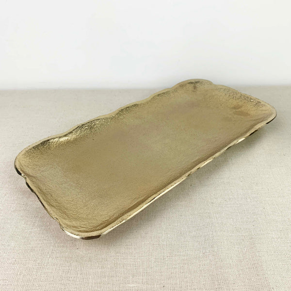 Gold rectangular decor tray