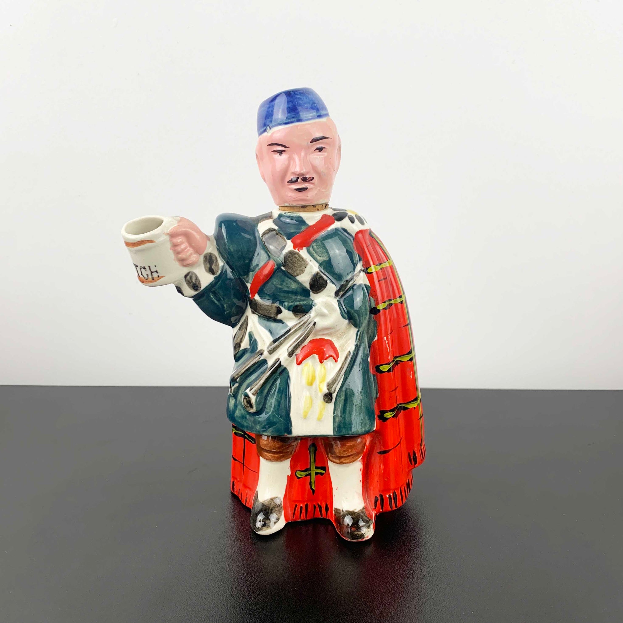 Scottish mid century novelty figural decanter