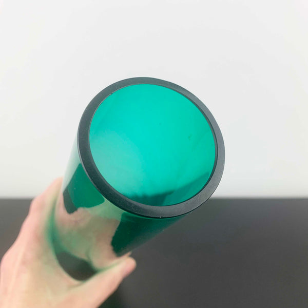 Hand Blown Glass Cylinder Vase - Sea Green