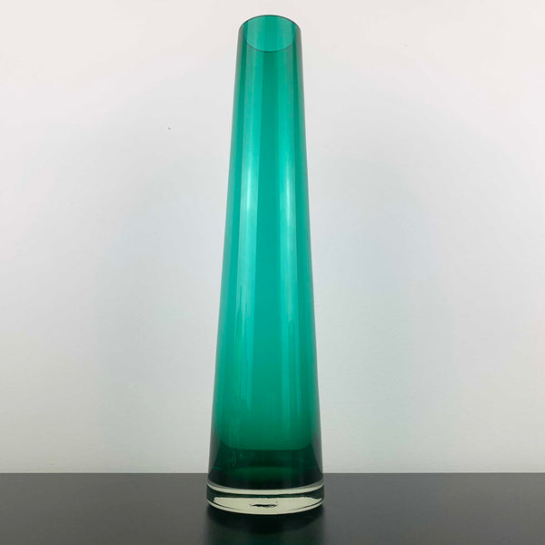 Hand Blown Glass Cylinder Vase - Sea Green