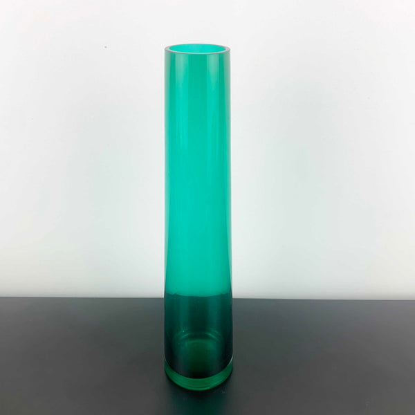 Hand Blown Glass Cylinder Vase - Sea Green