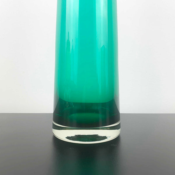 Hand Blown Glass Cylinder Vase - Sea Green