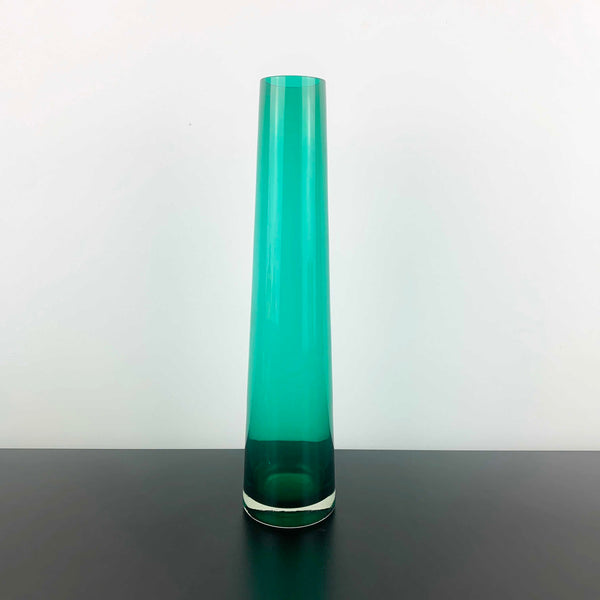 Hand Blown Glass Cylinder Vase in Sea Green