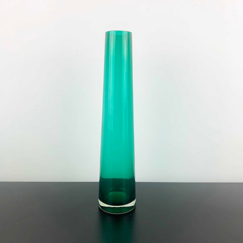 Hand Blown Glass Cylinder Vase in Sea Green