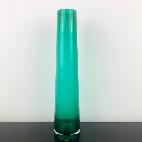 Hand Blown Glass Cylinder Vase - Sea Green