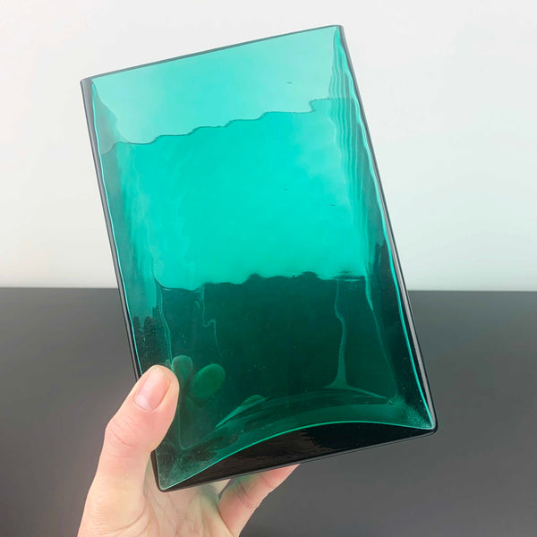 Sea Green Glass Block Vase