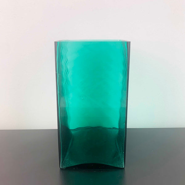 Sea Green Glass Block Vase