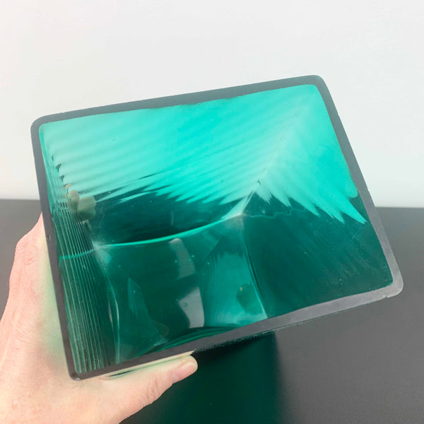 Sea Green Glass Block Vase