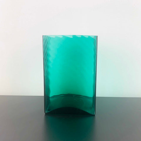Sea Green Glass Block Vase