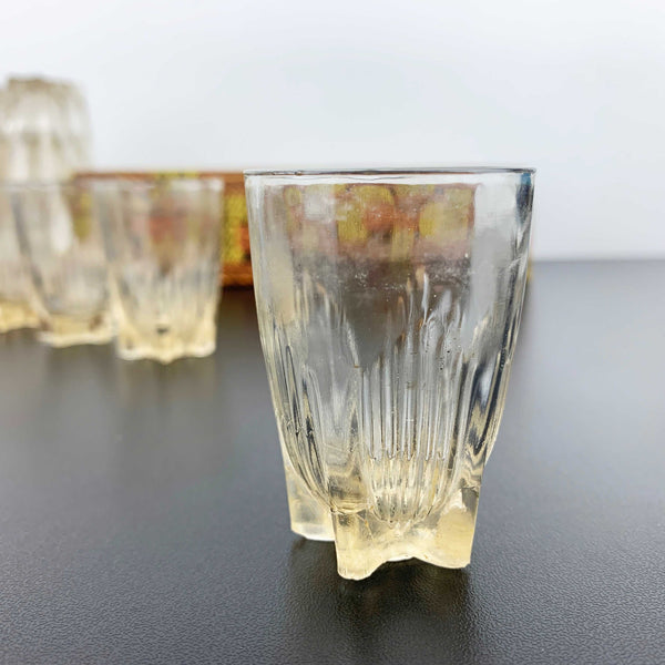 Vintage set of 18 small shot glasses in case