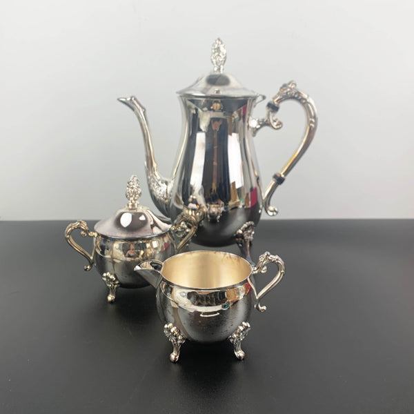 Silver plated brass coffee set NOS in original packaging/box