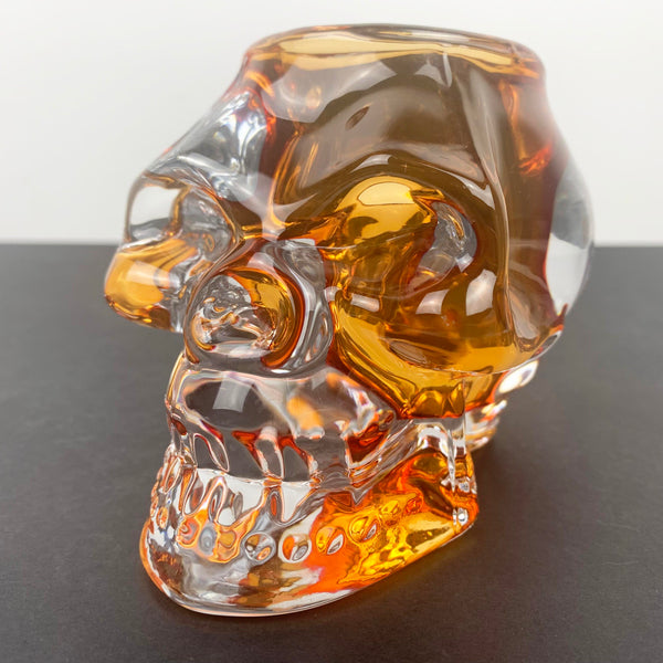 Decorative glass skull vase or candle holder