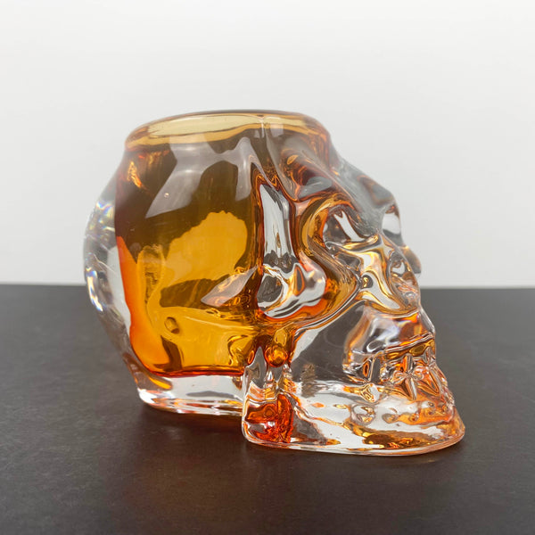 Decorative glass skull vase or candle holder