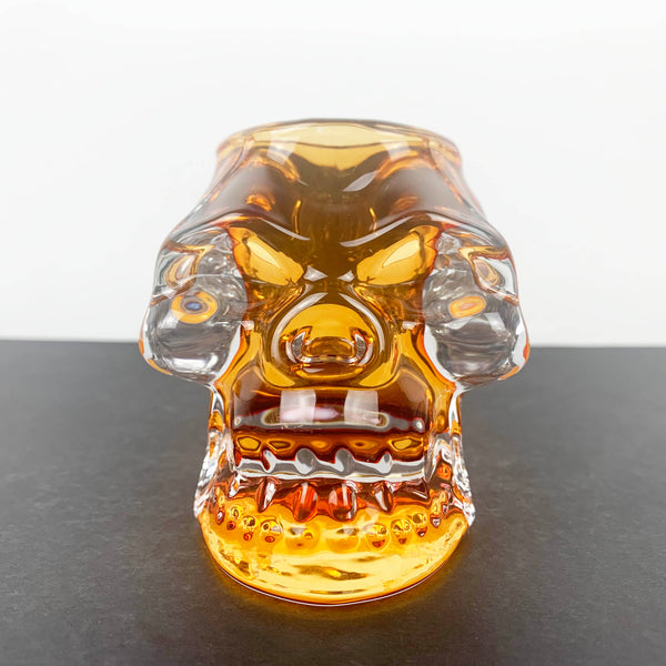 Decorative glass skull vase or candle holder