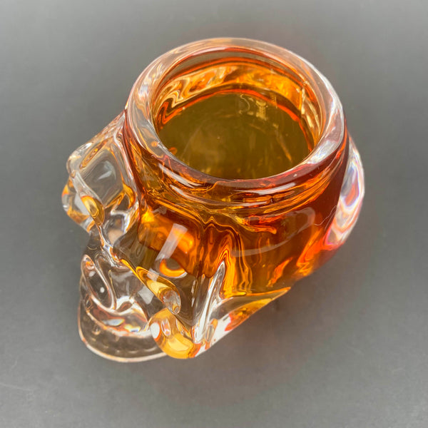 Decorative glass skull vase or candle holder