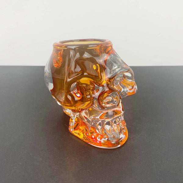 Decorative glass skull vase or candle holder