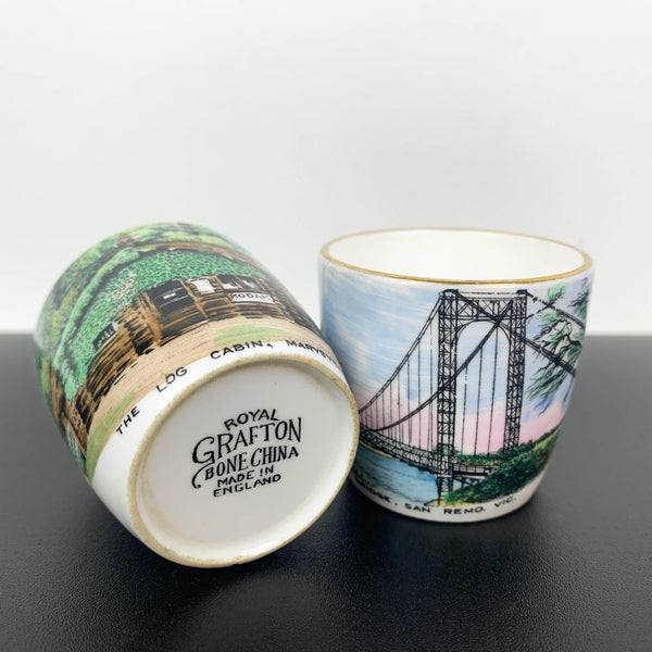 Australian souvenir egg cups by Royal Grafton - Set of 2