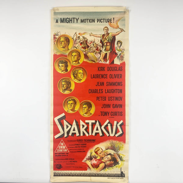 Australian original daybill movie poster - Stanley Kubrick's 'Spartacus' 1961