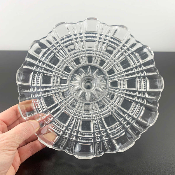 Rare Davidson Glass footed cake plate RD 340825