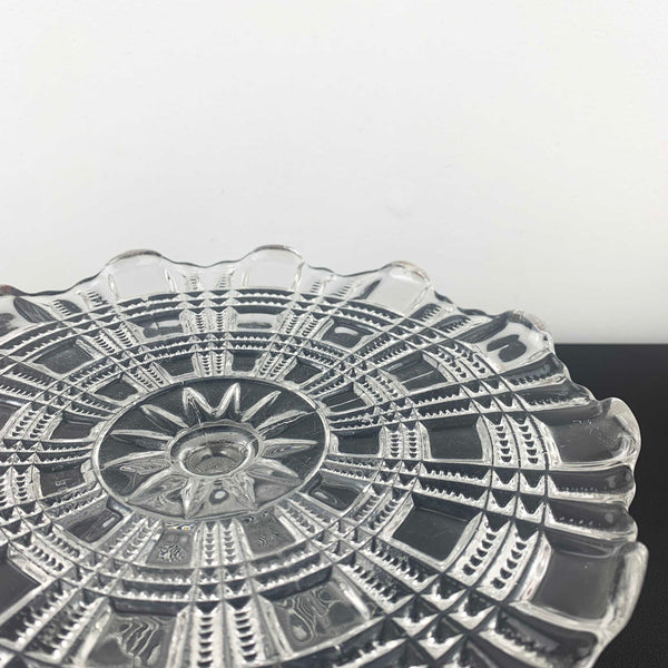 Rare Davidson Glass footed cake plate RD 340825