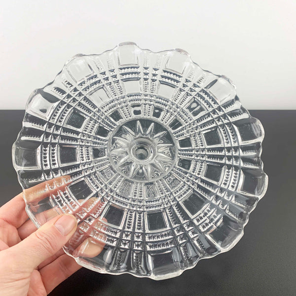 Rare Davidson Glass footed cake plate RD 340825