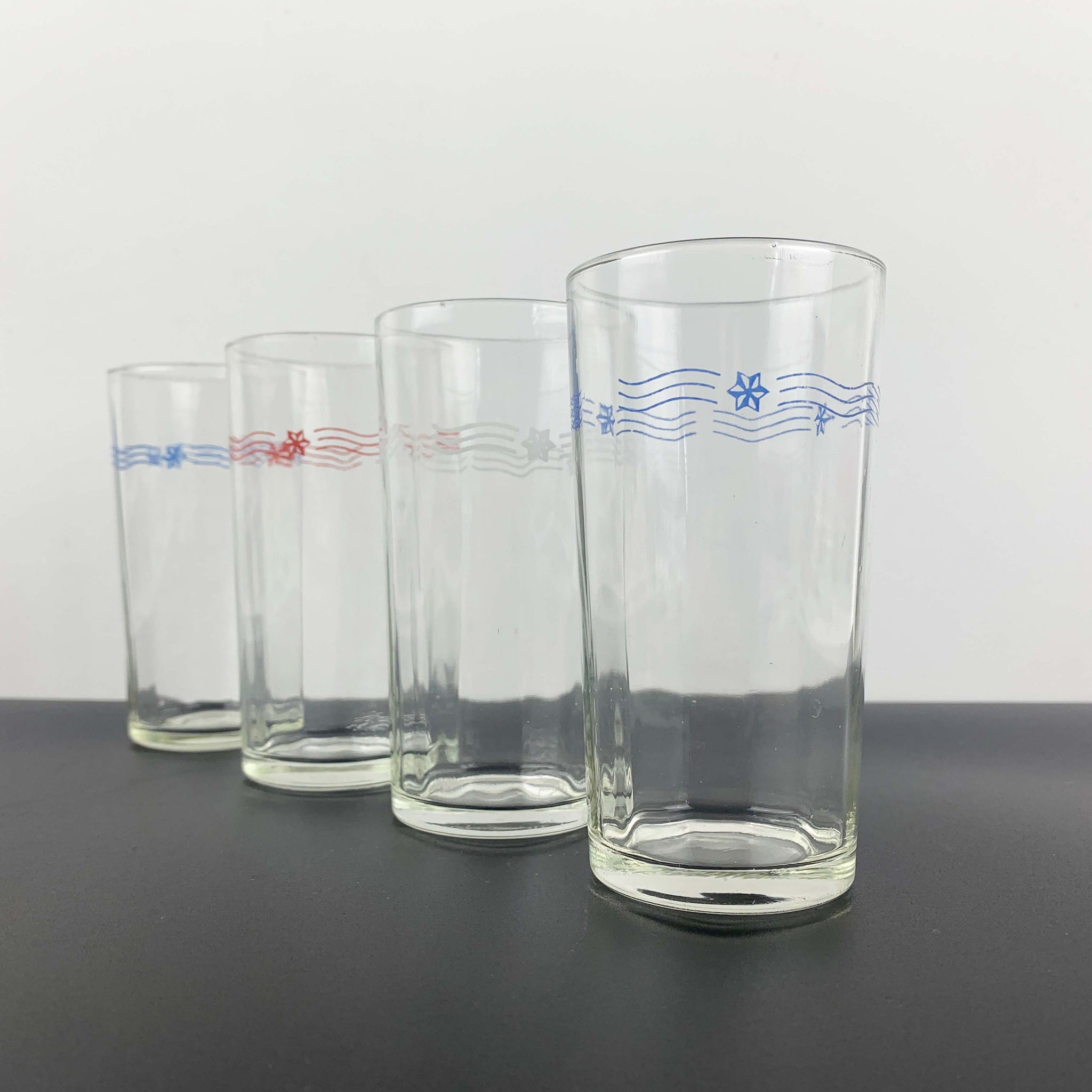 Australian Pyro wave pattern glassware - Set of 4