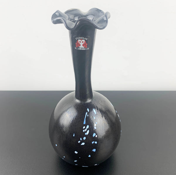 Speckled bulb style bud vase by Studiolasi, Finland