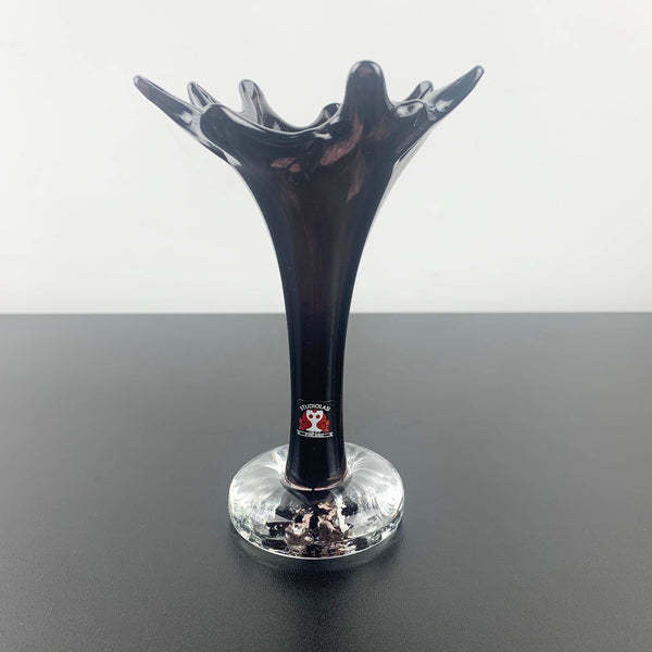 Freeform art glass bud vase by Studiolasi Finland