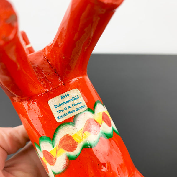 Nils Olsson Swedish folk art collectible hand painted horse ornament