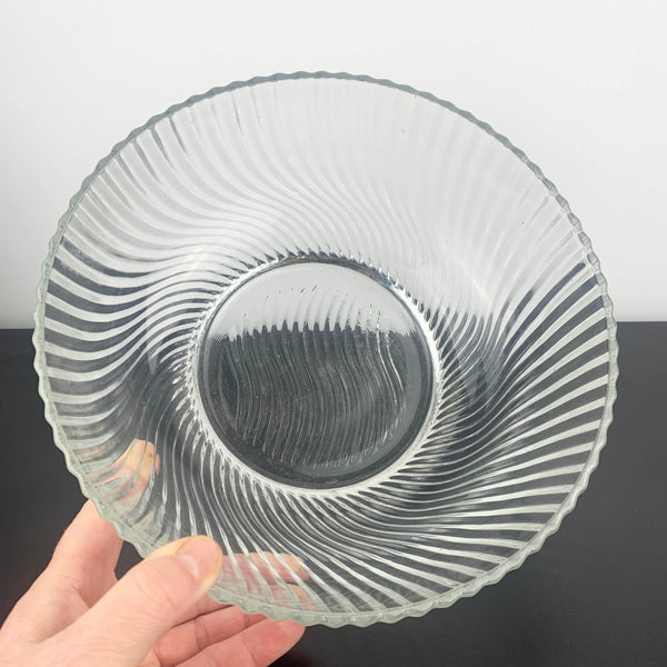 Swirl Pattern Large Footed Serving Bowl