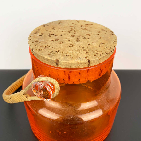Takahashi Japan hand blown orange canisters/jars - Set of 4