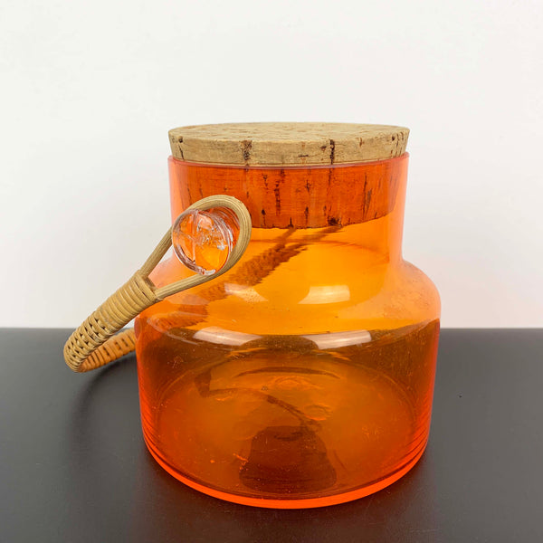 Takahashi Japan hand blown orange canisters/jars - Set of 4