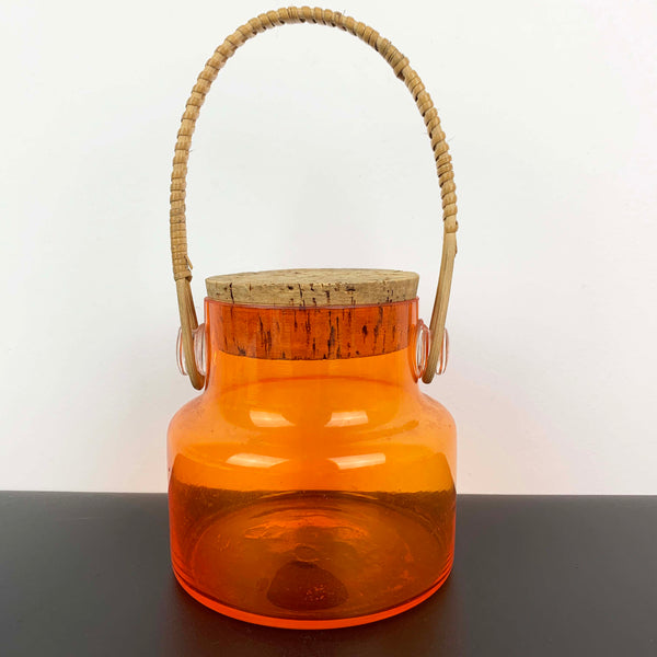 Takahashi Japan hand blown orange canisters/jars - Set of 4