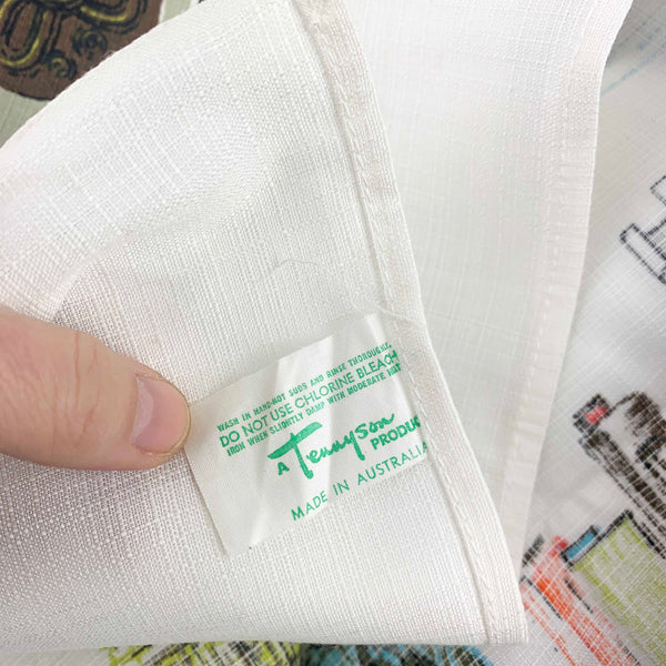 Australian Cities vintage souvenir tablecloth