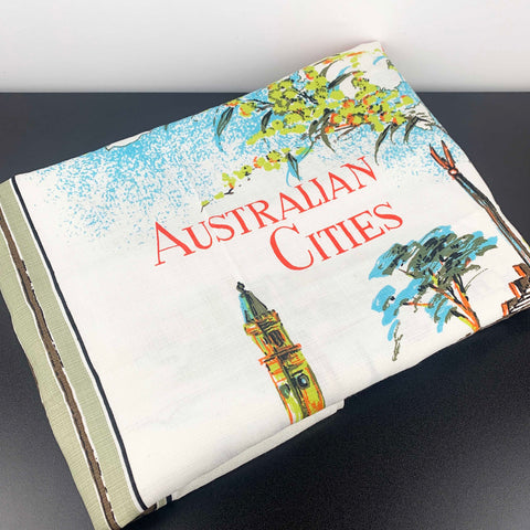 Australian Cities vintage souvenir tablecloth
