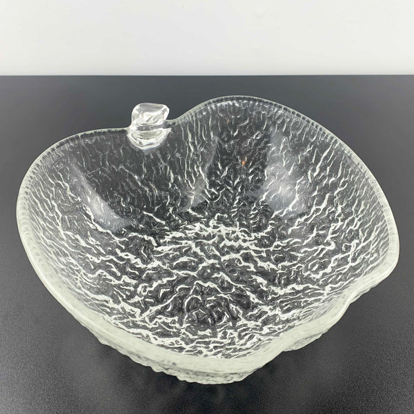 Large apple shaped glass bowl
