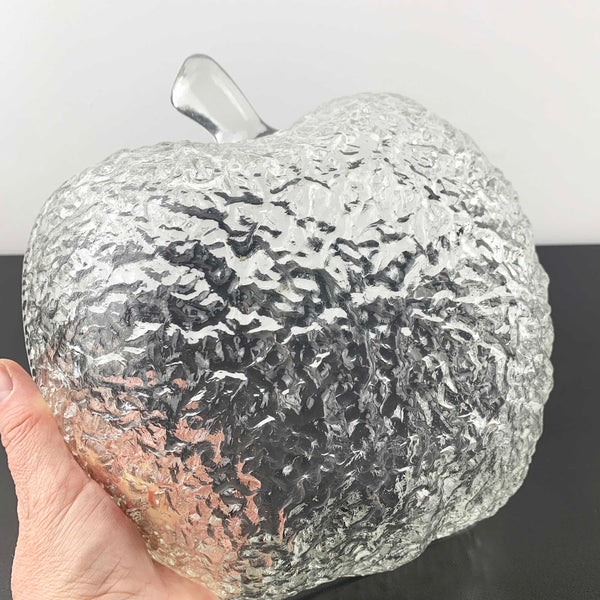 Large apple shaped glass bowl