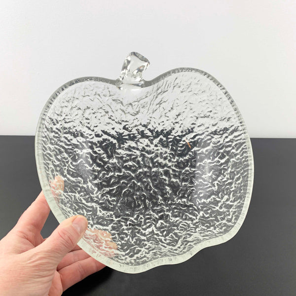 Large apple shaped glass bowl
