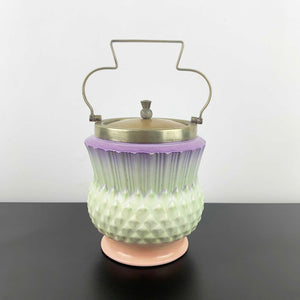 Antique Scottish thistle ceramic biscuit barrel